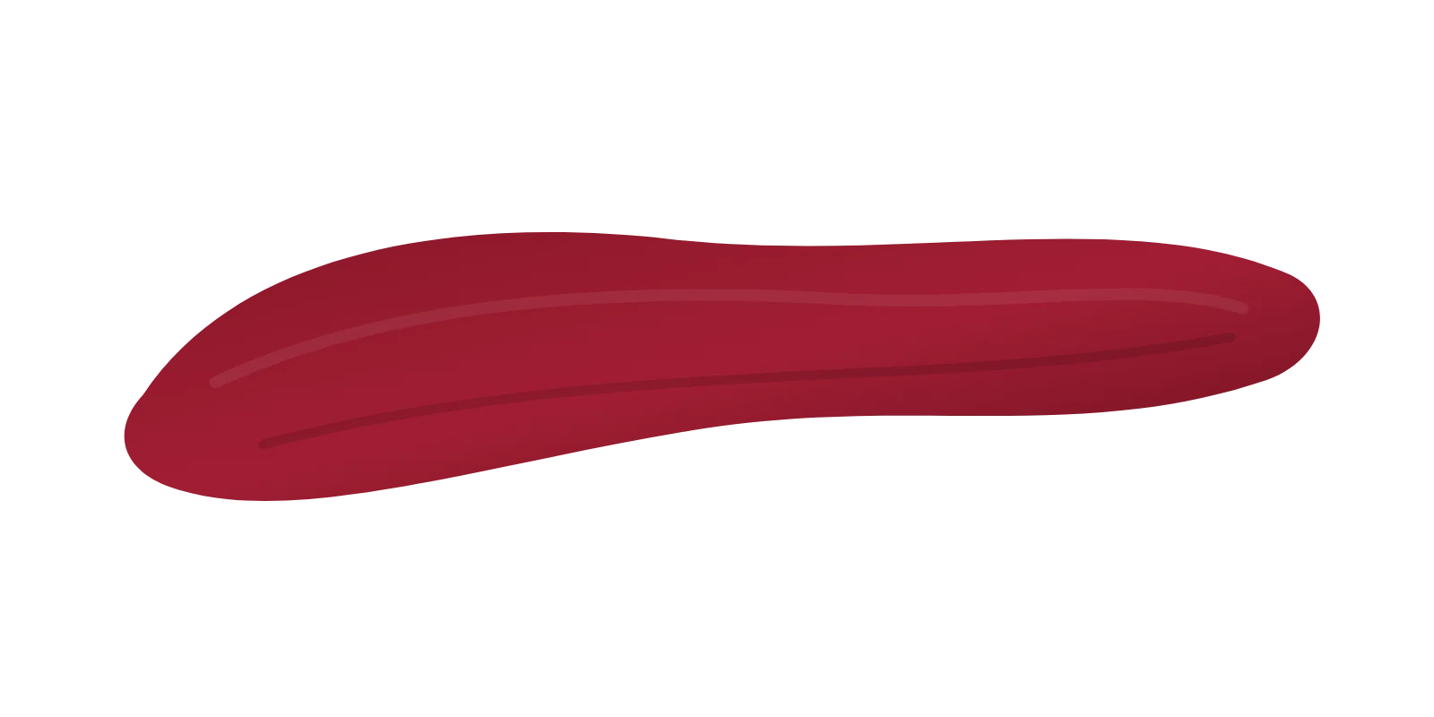 Un swatch du rouge à lèvres montrant sa texture mate